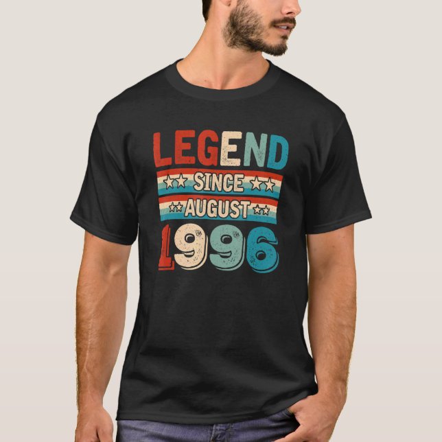 Legend Since August 1996 Retro 26 Years Old 26th B T-Shirt (Front)