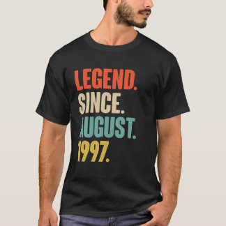 Legend Since August 1997 Birthday Gift For 24 Year T-Shirt