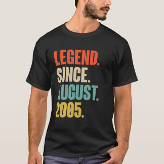 Legend Since August 2005 Birthday Gift For 16 Year T-Shirt
