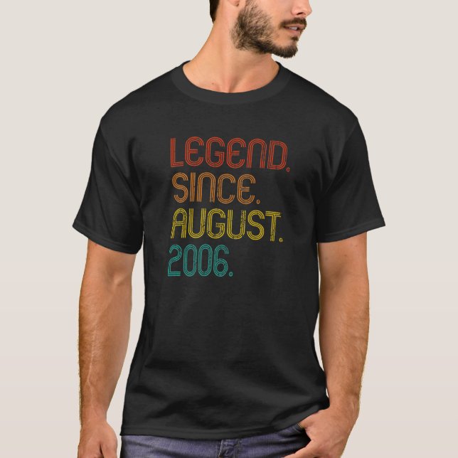Legend Since August 2006 Retro 16 Years Old 16th B T-Shirt (Front)