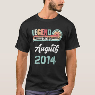 Legend Since August 2014 8 Years Old Vintage Birth T-Shirt