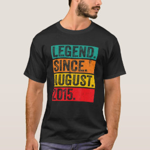 Legend Since August 2015 7th Birthday Retro 7 Year T-Shirt