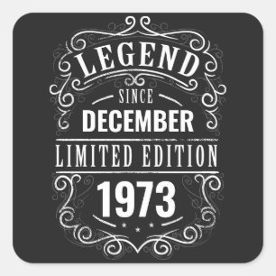 Legend Since Customised Square Sticker