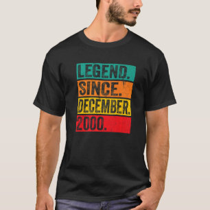Legend Since December 2000 Retro 22nd Birthday 22 T-Shirt