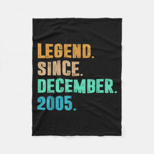 Legend Since December 2005 Birth Of Birthday 2005 Fleece Blanket