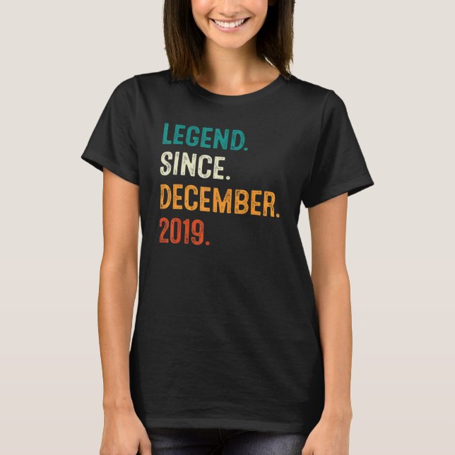 Legend Since December 2019 3rd Birthday  3 Years O T-Shirt (Front)