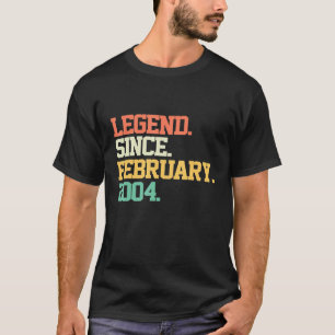 Legend Since February 2004 18th Birthday 18 Years  T-Shirt