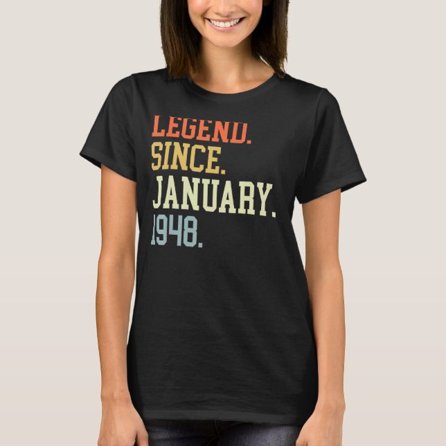 Legend Since January 1948 For Men Women January 19 T-Shirt (Front)