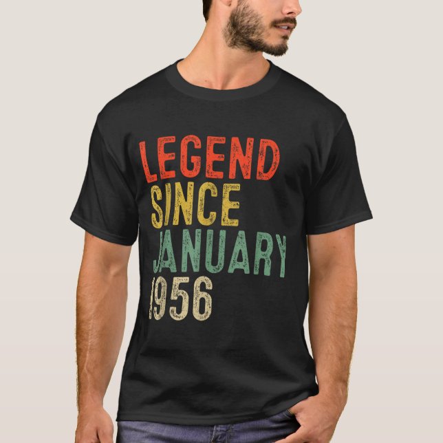 Legend Since January 1956 70th Birthday 70 Year Ol T-Shirt (Front)