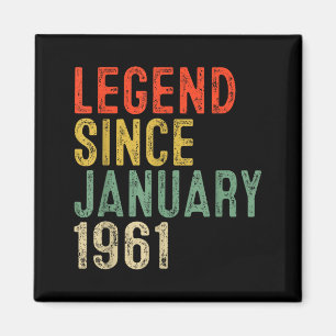 Legend Since January 1961 65th Birthday Gifts 65 Y Magnet