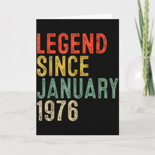 Legend Since January 1976 50th Birthday Gifts 50 Y Card