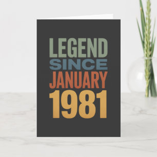Legend Since January 1981 Retro Birthday Classic Card