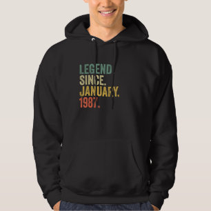 Legend Since January 1987 36 Years Old 36th Birth Hoodie