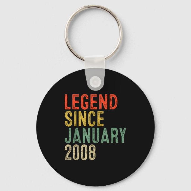 Legend Since January 2008 18th Birthday 18 Year Ol Key Ring (Front)