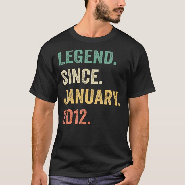 Legend Since January 2012 11th Birthday  11 Year O T-Shirt (Front)