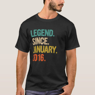 Legend Since January 2016 7th Birthday 7 Years Ol T-Shirt