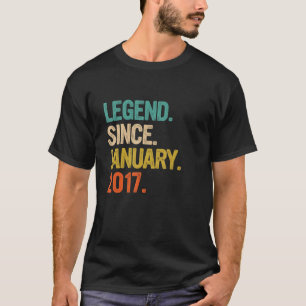 Legend Since January 2017 6th Birthday 6 Years Ol T-Shirt