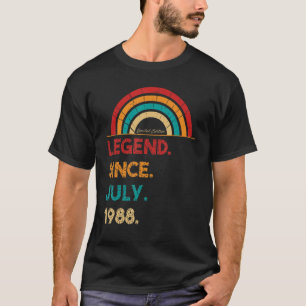 Legend Since July 1988 34th Birthday Retro  Born I T-Shirt
