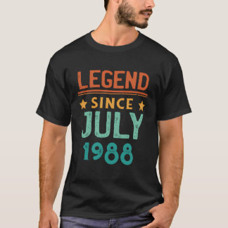Legend Since July 1988 Retro 35Th Birthday 35 Year T-Shirt