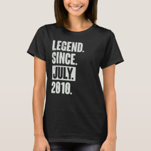Legend Since July 2010  12 Year Old 12th Birthday  T-Shirt