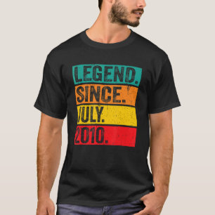 Legend Since July 2010 12th Birthday 12 Years Old T-Shirt