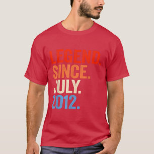 Legend Since July 2012 10th Birthday Gifts 10 Year T-Shirt