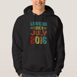 Legend Since July 2016 6th Birthday Vintage 6 Year Hoodie