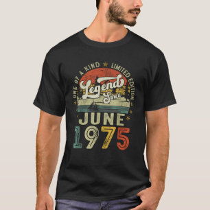 Legend Since June 1975 Vintage Retro 50th Birthday T-Shirt