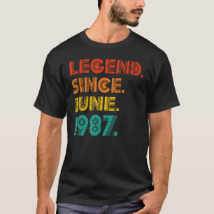 Legend Since June 1987 Anniversary Birthday 1987 V T-Shirt