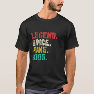 Legend Since June 2005 Distressed 16Th Birthday 16 T-Shirt