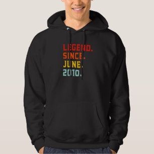 Legend Since June 2010 12th Birthday Vintage 12 Ye Hoodie