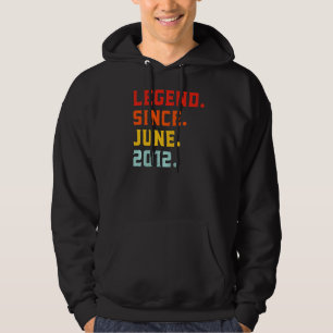 Legend Since June 2012 10th Birthday Vintage 10 Ye Hoodie