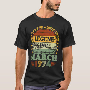 Legend Since March 1974 49th Birthday 49 Year Old T-Shirt