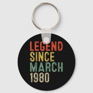 Legend Since March 1980 46th Birthday 46 Year Old Key Ring