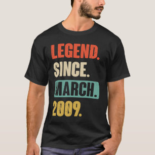 Legend Since March 2009 Birthday 14th Decoration T-Shirt