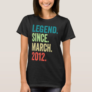 Legend Since March 2012 Boy Girl 11 Years Old 11th T-Shirt