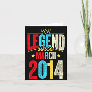 Legend Since March 2014 Bday Gifts 8th Birthday Card