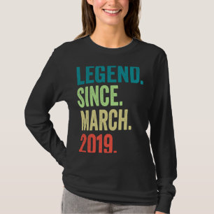 Legend Since March 2019 Boy Girl 4 Years Old 4th B T-Shirt