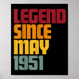 Legend since may 1951 75th birthday - vintage funn poster