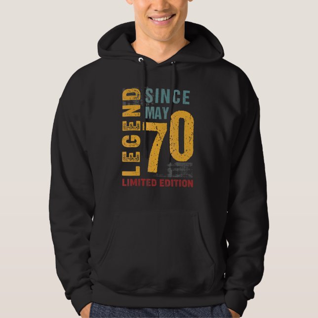 Legend Since May 1970  For 52 Years Old 52th Birth Hoodie (Front)