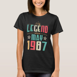 Legend Since May 1987 Happy Birthday 35 Years Old  T-Shirt