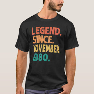 Legend Since November 1980 42nd Birthday Retro 42 T-Shirt