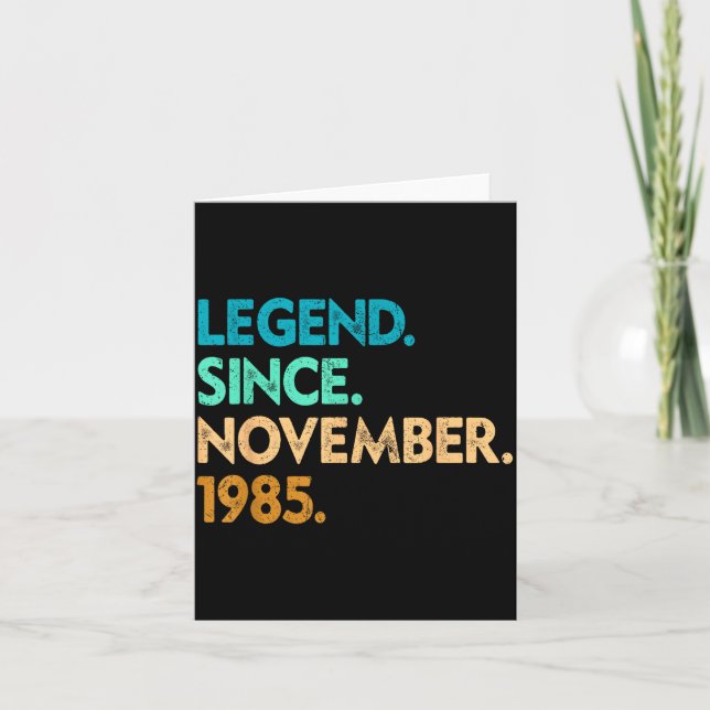 Legend Since November 1985 Apparel  Card (Front)