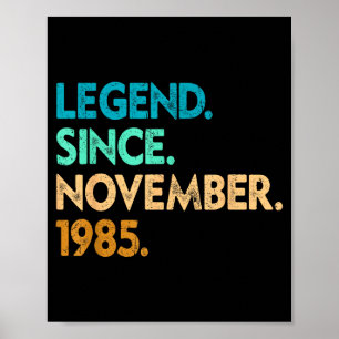 Legend Since November 1985 Apparel  Poster