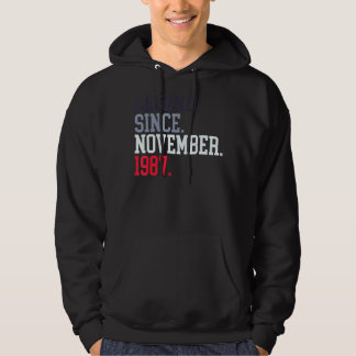 Legend Since November 1987 For Men Women November  Hoodie
