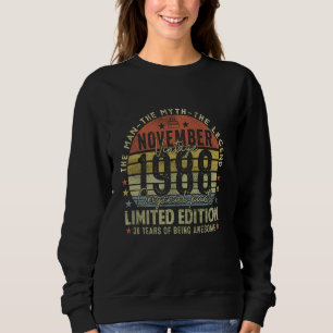 Legend Since November 1988 Retro 36th Birthday Mad Sweatshirt