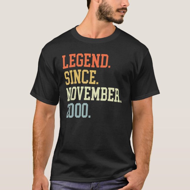 Legend Since November 2000 For Men Women November  T-Shirt (Front)