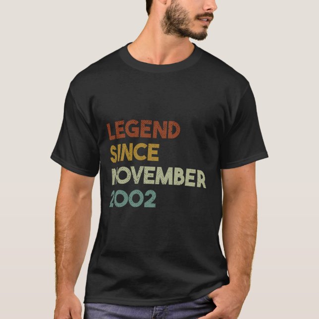 Legend Since November 2002 18Th Birthday Gift 18 Y T-Shirt (Front)