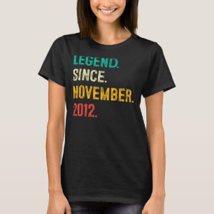 Legend Since November 2012 10th Birthday  10 Years T-Shirt