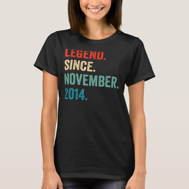 Legend Since November 2014 8th Birthday  8 Years O T-Shirt (Front)